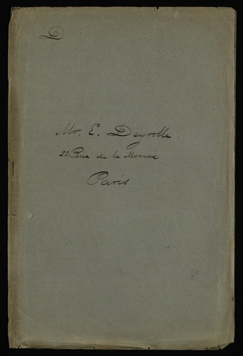 Correspondencia de E. Deyrolle con Ignacio Bolívar.
